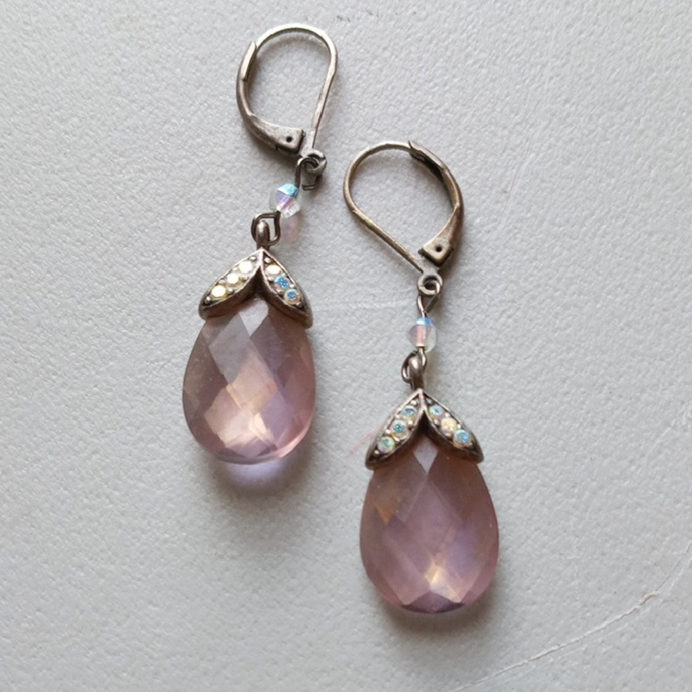 Elegant Pink Teardrop Earrings